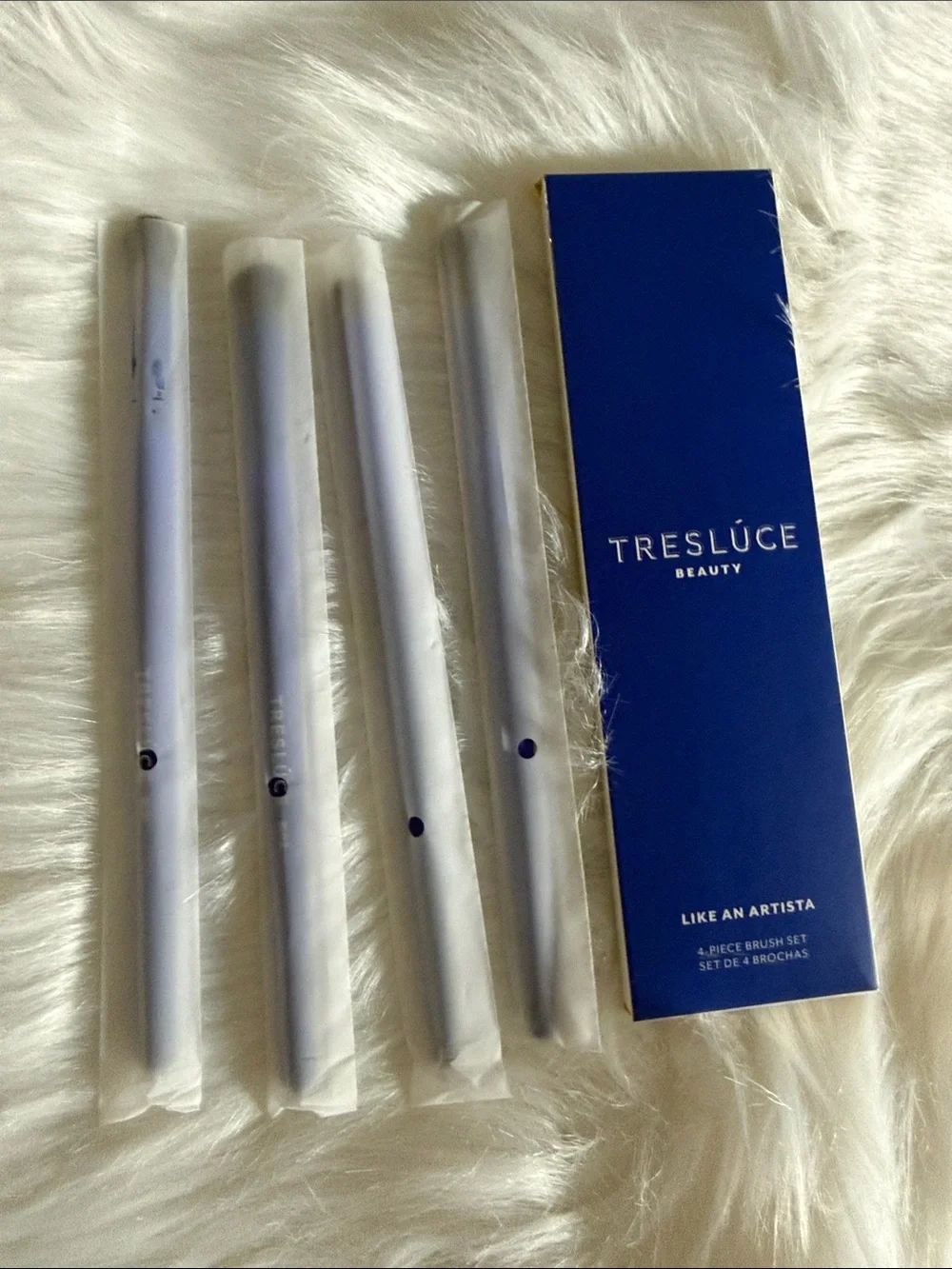 Treslúce Beauty 4-Piece Makeup Brush Set — Blue